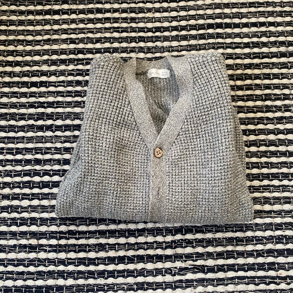 🌿Rylee & Cru Gray Chunky Vneck Button Knit Cardigan Sweater 10/12Y
